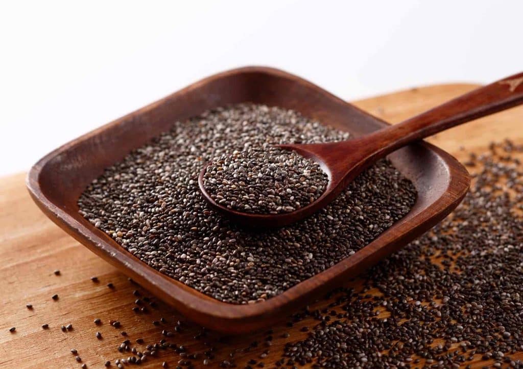 Do Chia Seeds Help With Weight Loss? 1 Chia seeds displayed in a bowl, highlighting their texture and nutritional benefits, particularly omega-3 fatty acids.