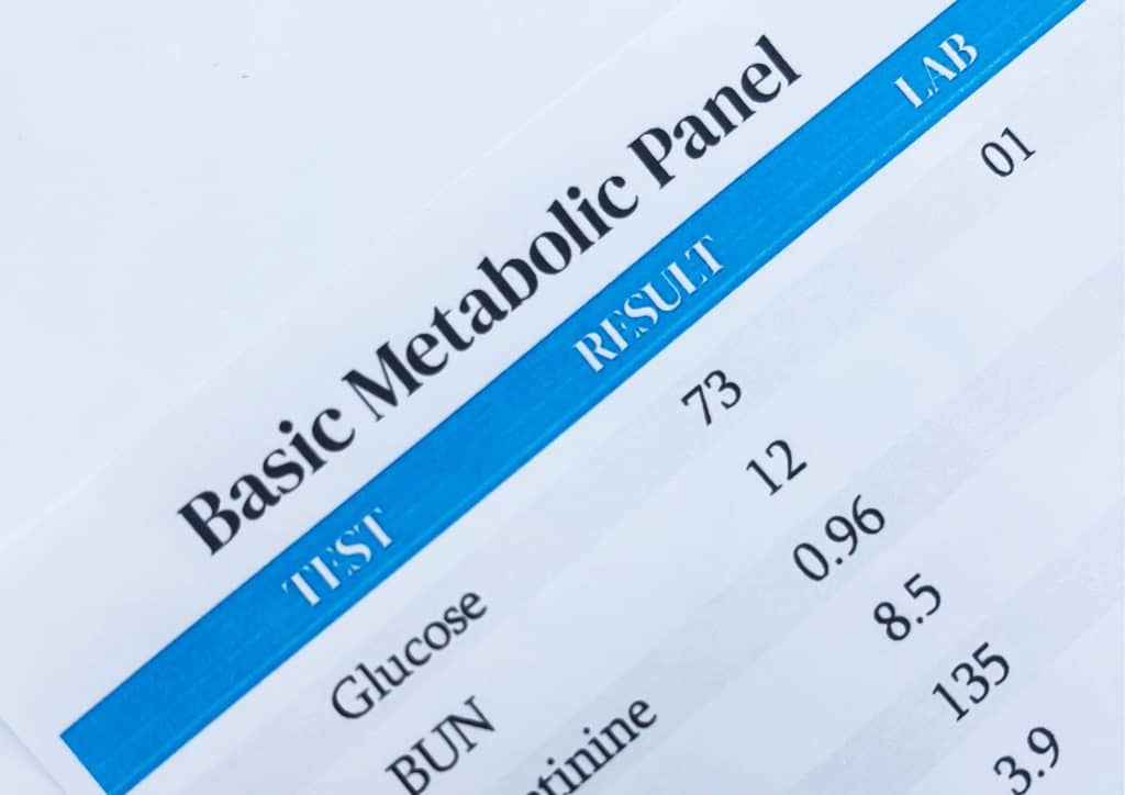 How to Speed Up Your Metabolism (What Actually Works) 9 A table displaying the components of a basic metabolic panel, including glucose, electrolytes, and kidney function markers.