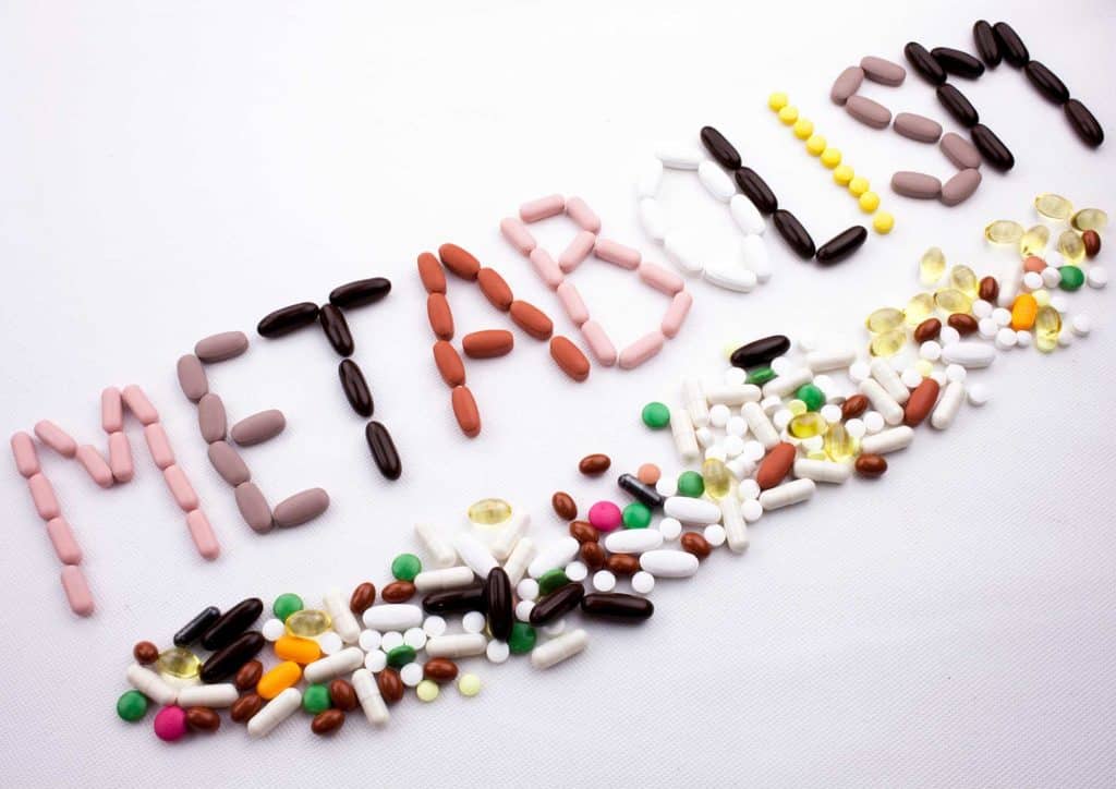 How to Speed Up Your Metabolism (What Actually Works) 3 The word "metabolism" formed from various colorful pills and capsules on a white background.