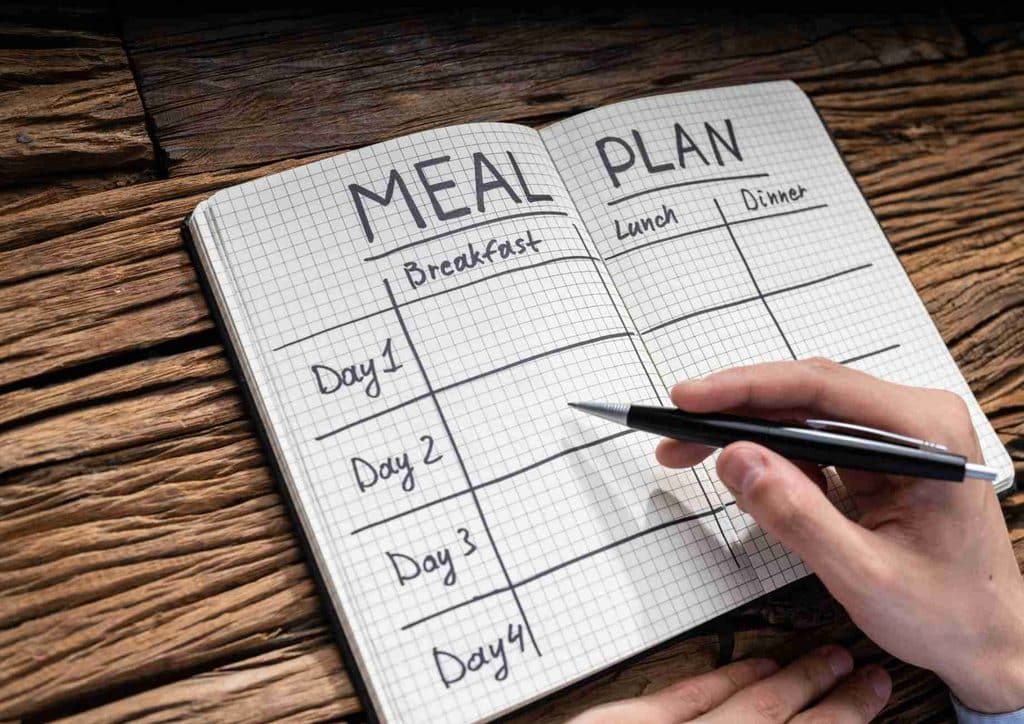Healthy Meal Plans for Weight Loss: How to Build One That Lasts 1 A handwritten meal plan on a notebook page, detailing daily meals and snacks for the week.