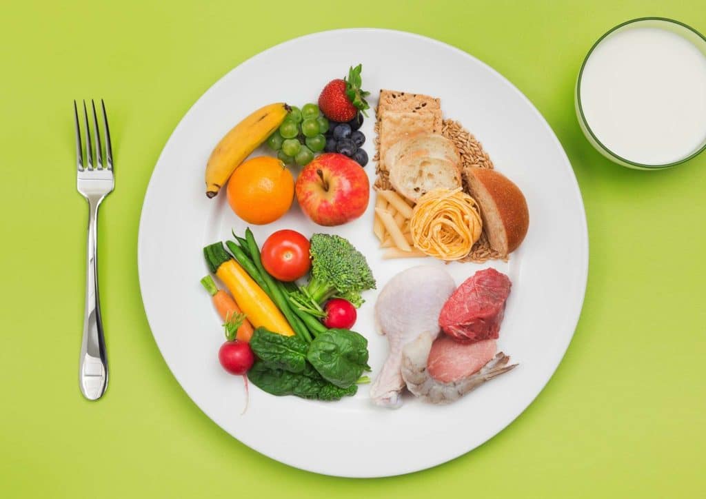Healthy Dinners for Weight Loss: Easy Weeknight Ideas 3 A plate of assorted food items accompanied by a glass of milk on a table.