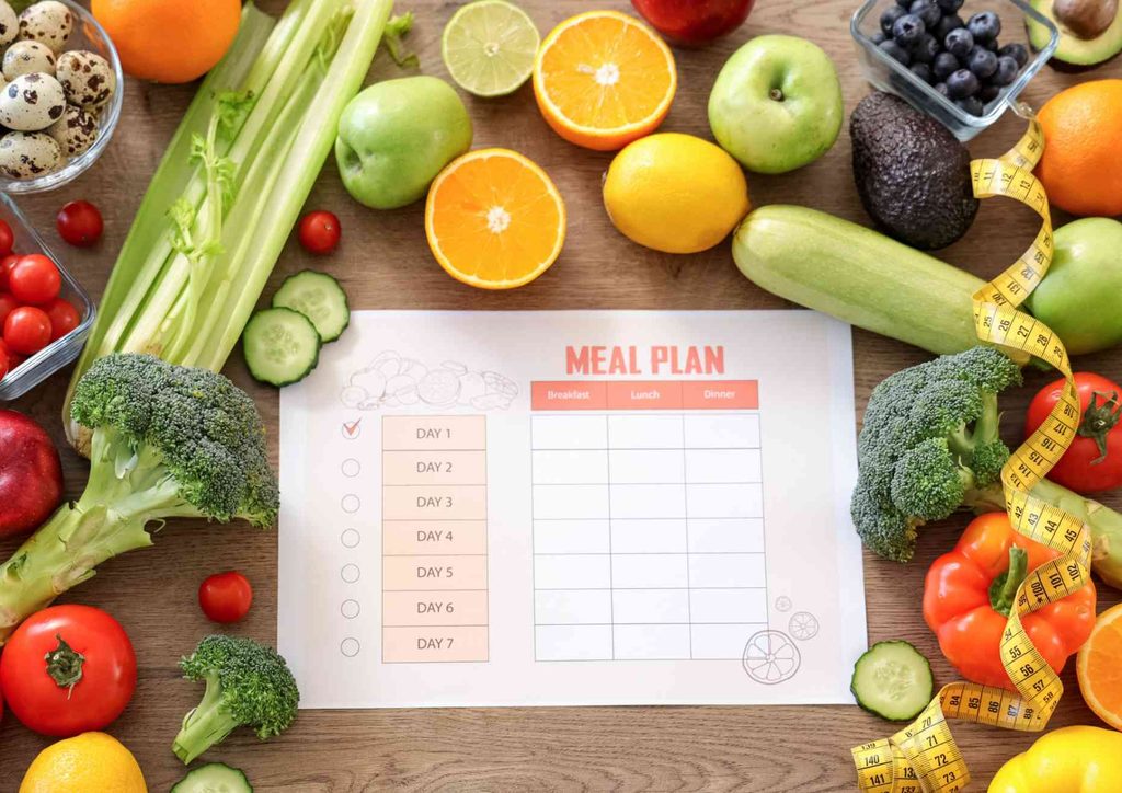 Healthy Meal Plans for Weight Loss: How to Build One That Lasts 27 A vibrant selection of fresh fruits and vegetables displayed, illustrating a balanced and nutritious eating plan.